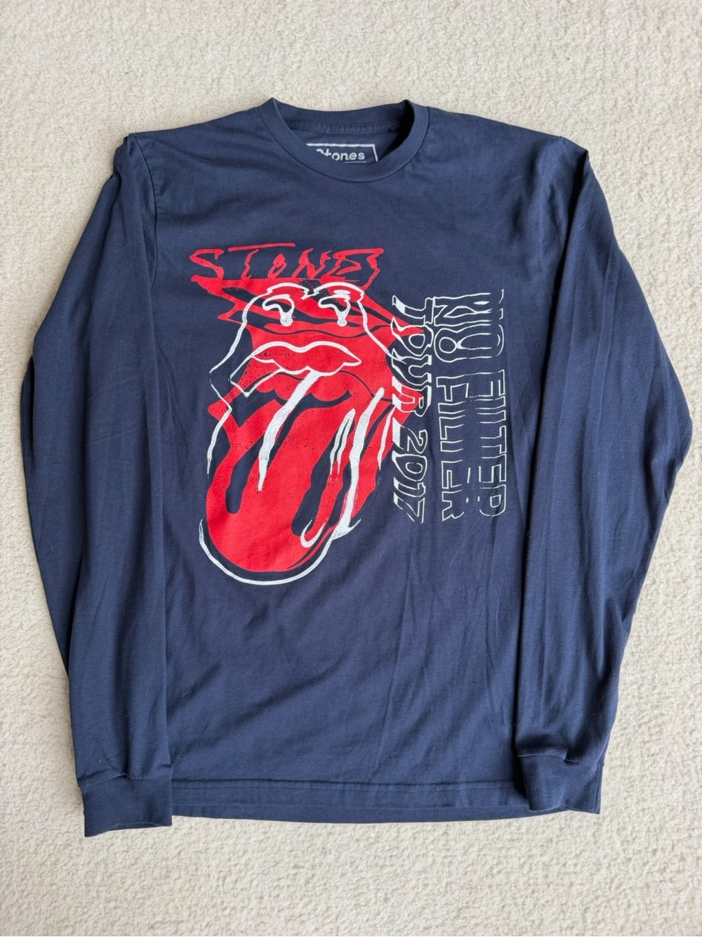 The Rolling Stones Long-Sleeve Tongue Logo T-Shirt 2017 Paris Medium M